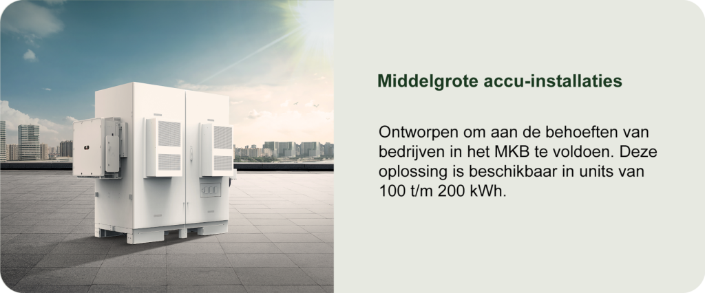 Middelgrote accu-installatie van energreen. Huawai 100 t/m 200 kWh